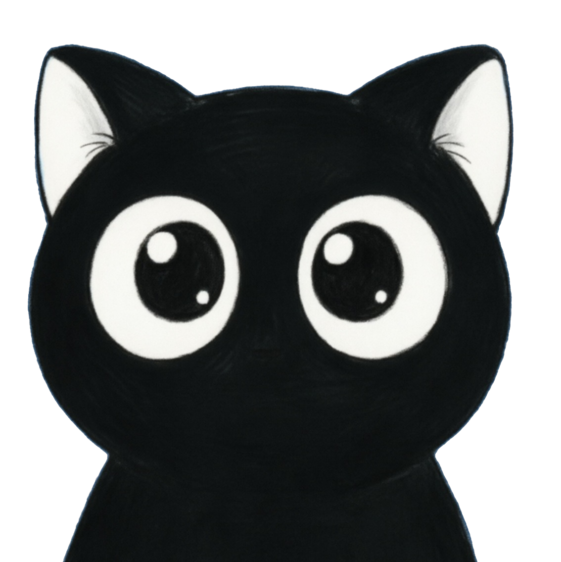 小影：一只瞪着大眼睛的黑猫，店里的形象